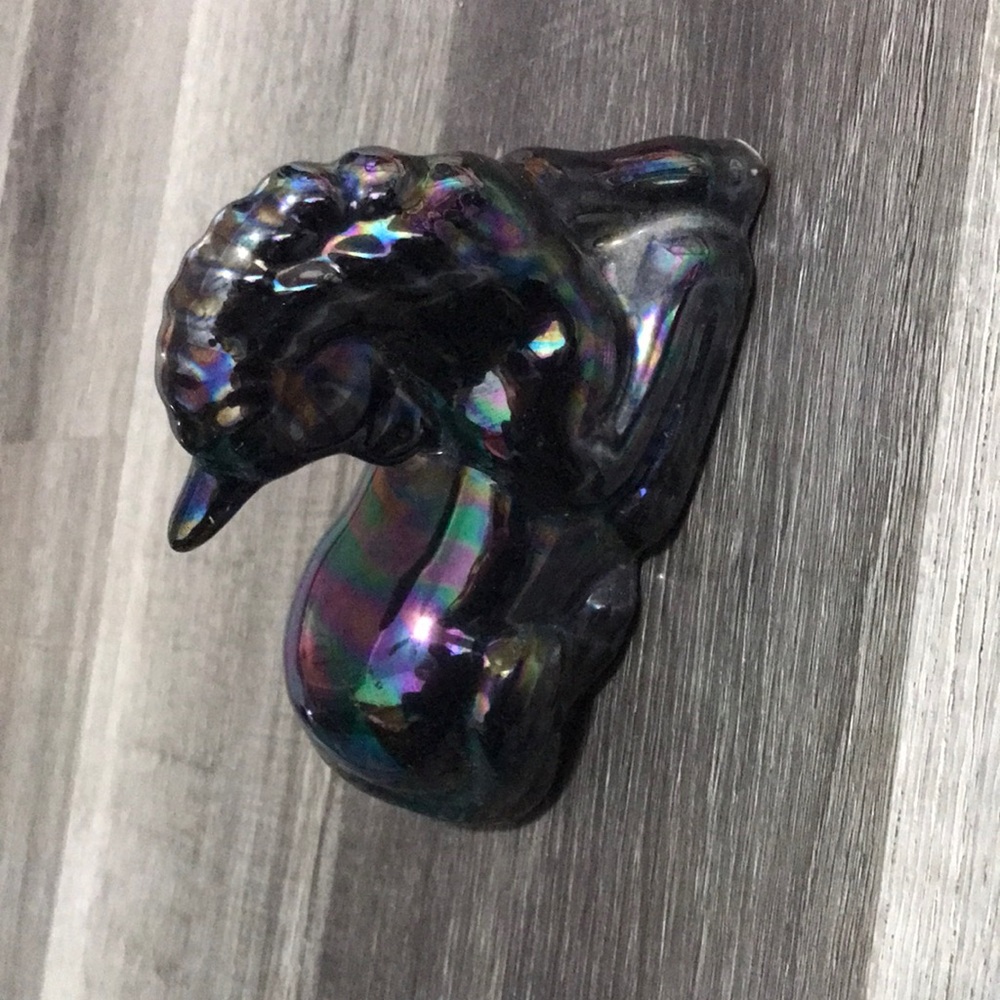 Iridescent Black Unicorn Wall Accent - Gloss Finish